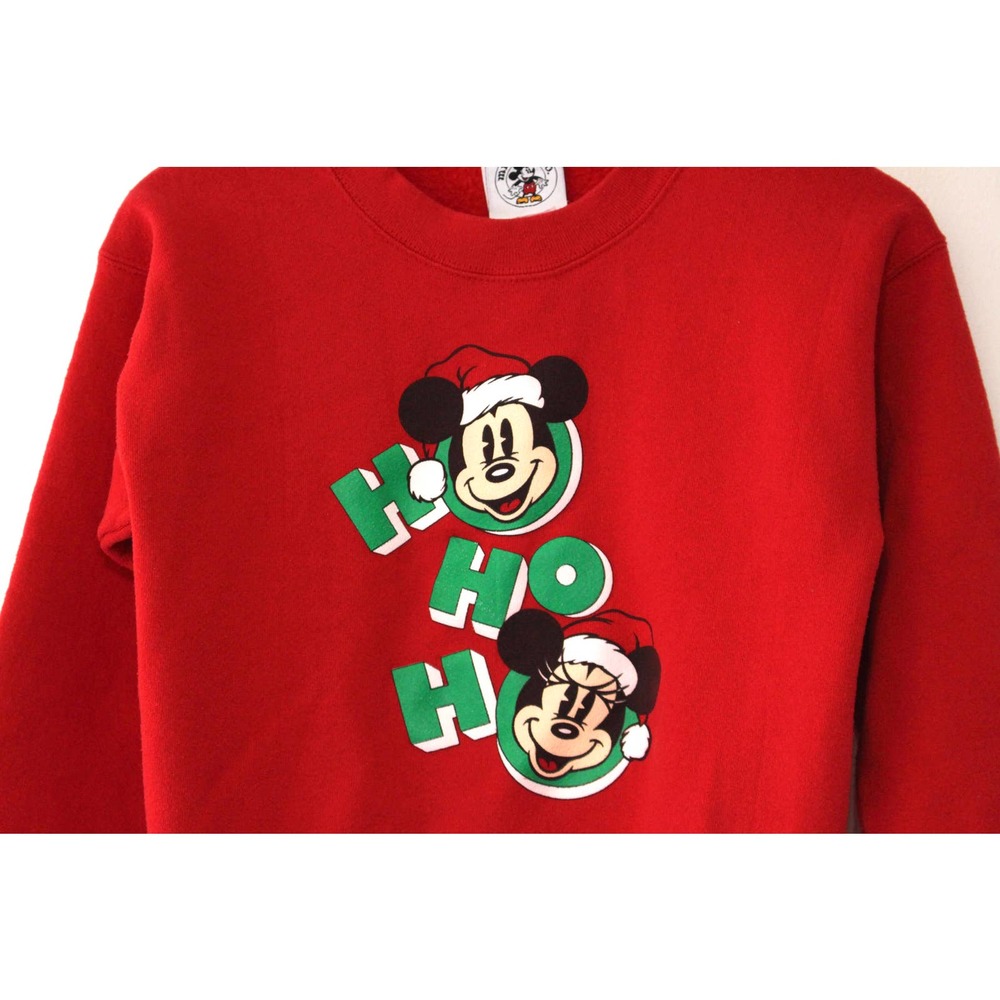Vintage Kids Walt Disney Mickey Minnie Christmas Sweatshirt Large - Picture 2 of 4